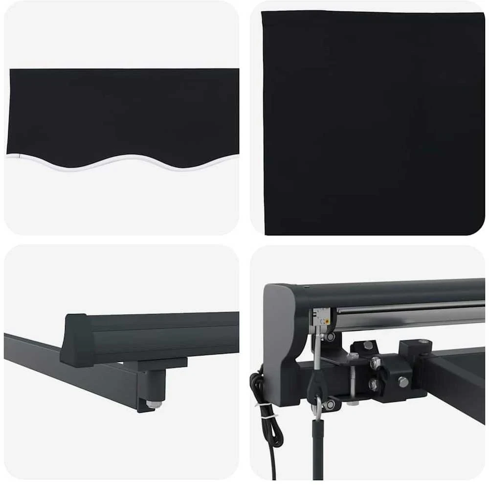 Markizės rėmas Juoda 350 x 250 cm Poliesteris su PU danga