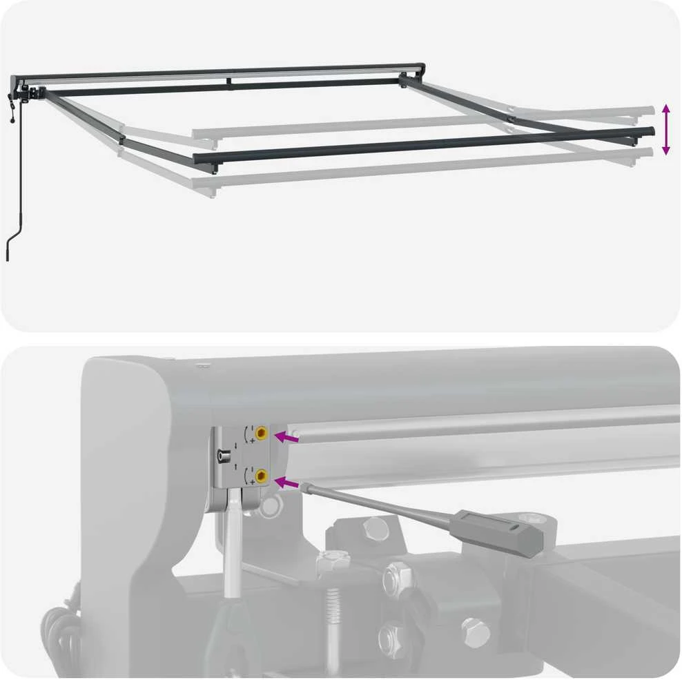 Markizės rėmas Juoda 350 x 250 cm Poliesteris su PU danga