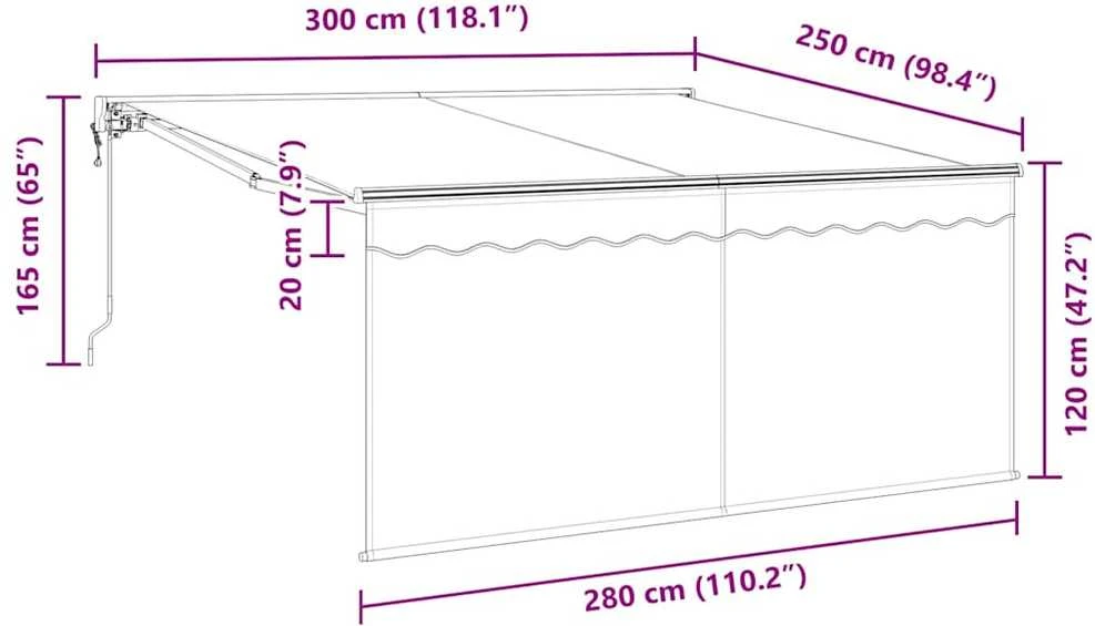 Ištraukiama markizė Kreminė 300 x 250 cm