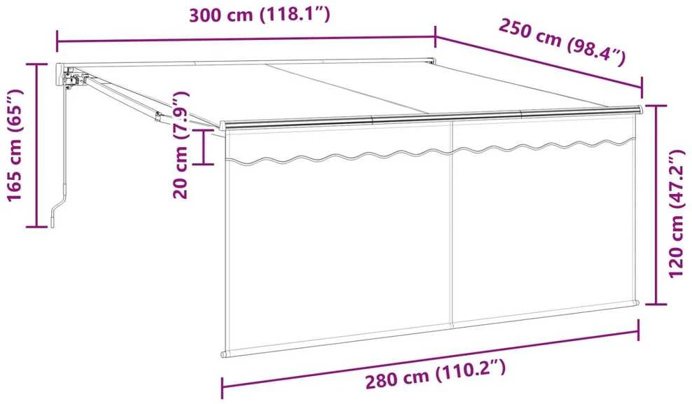 Ištraukiama markizė Kreminė 300 x 250 cm