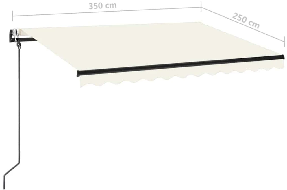 Automatinė markizė su LED/vėjo jutikliu, kreminė, 350x250cm