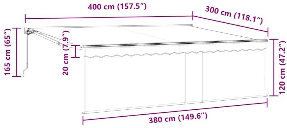 Ištraukiama markizė Kreminė 400 × 300 cm