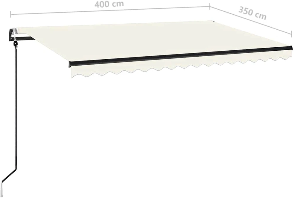 Automatinė markizė su LED/vėjo jutikliu, kreminė, 400x350cm