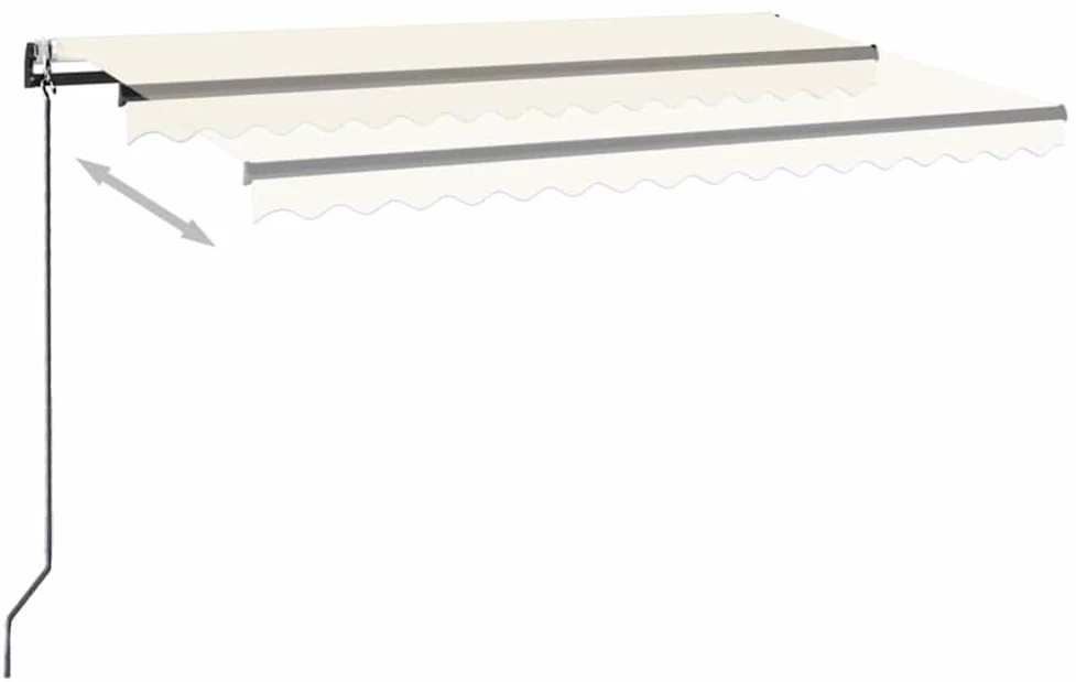 Automatinė markizė su LED/vėjo jutikliu, kreminė, 450x300cm