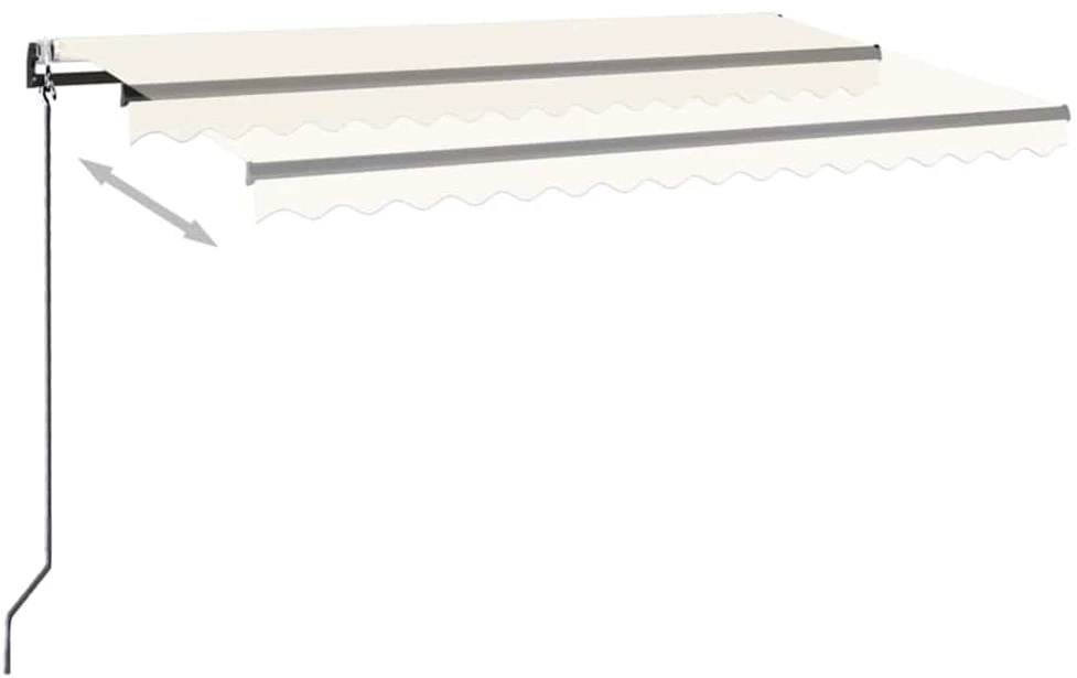 Automatinė markizė su LED/vėjo jutikliu, kreminė, 500x300cm