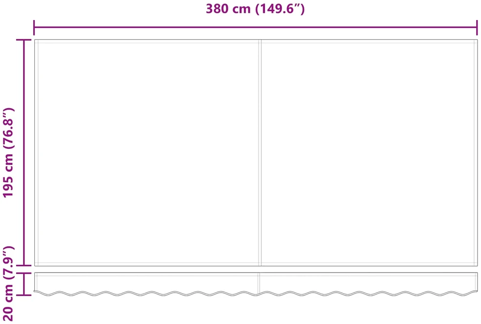 Ištraukiama markizė Mėlyna 400 x 200 cm audinys