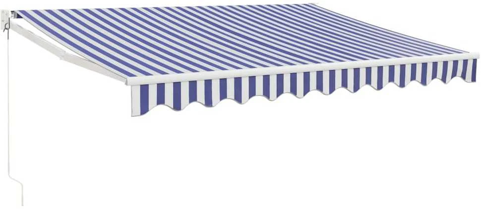 Ištraukiama markizė, mėlyna/balta, 3,5x2,5m, audinys/aliuminis