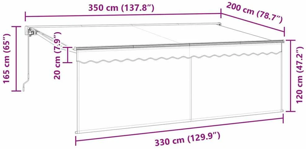 Ištraukiama markizė Mėlyna ir balta 350 x 200 cm