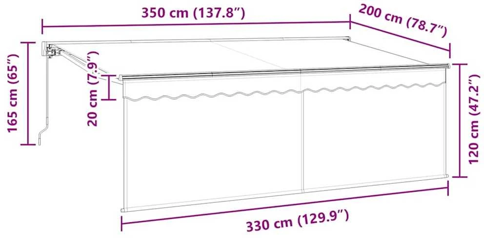 Ištraukiama markizė Mėlyna 350 x 200 cm audinys