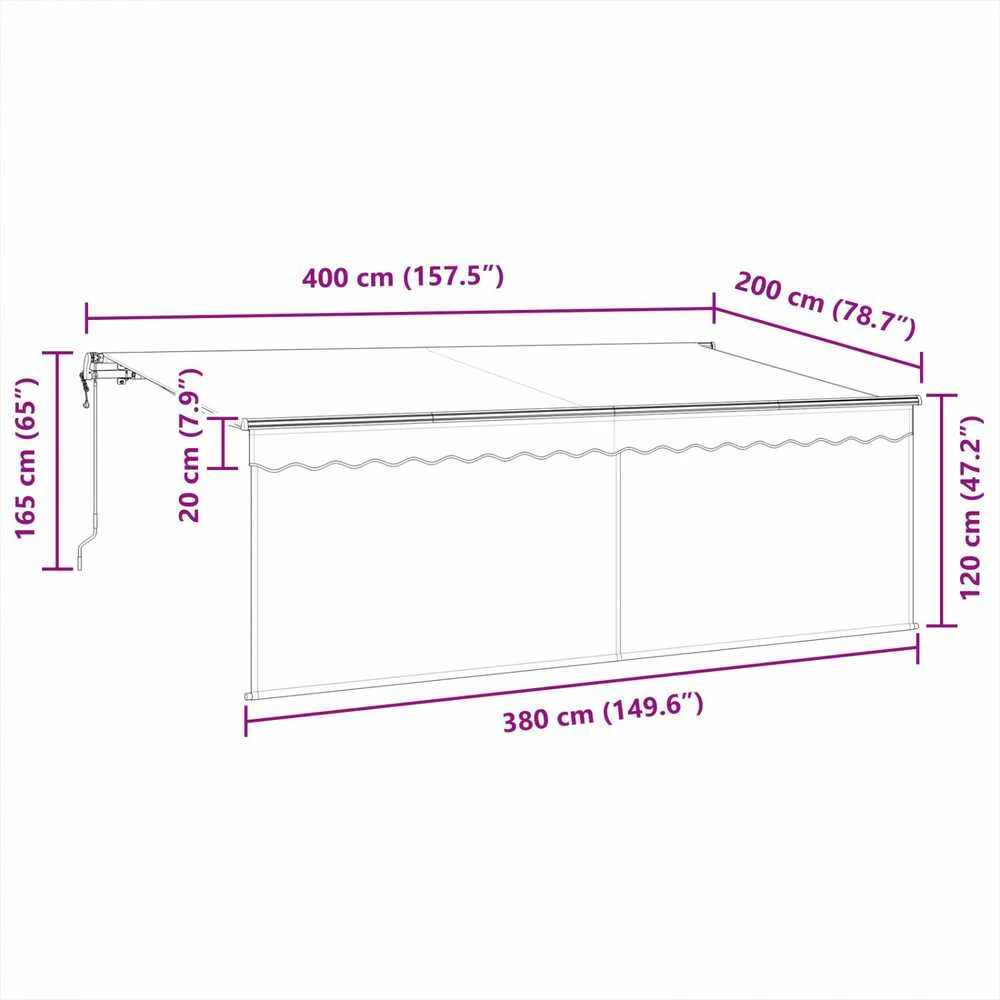 Ištraukiama markizė Mėlyna ir balta 400 x 200 cm