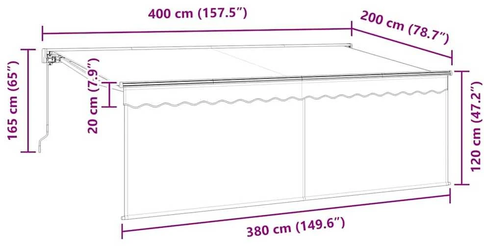 Ištraukiama markizė Mėlyna ir balta 400 x 200 cm