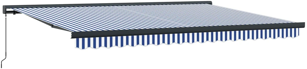 Ištraukiama markizė Mėlyna ir balta 400 × 300 cm Audinys ir aliuminis
