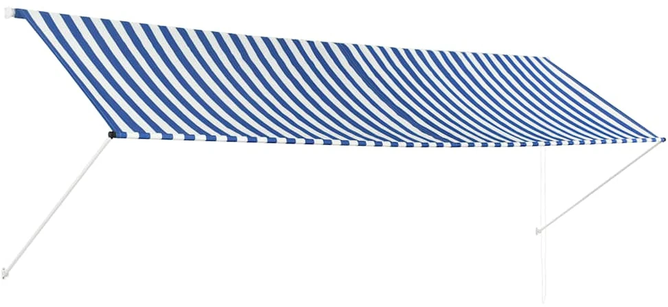 Ištraukiama markizė, mėlynos ir baltos spalvos, 400x150cm