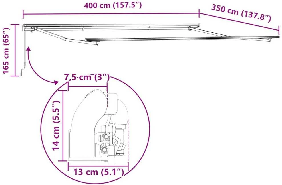 Ištraukiama markizė oranžinė ir ruda 400 × 350 cm