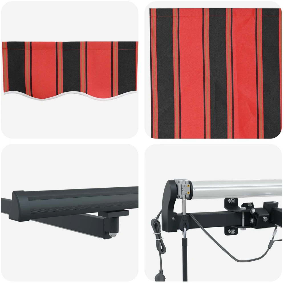 Ištraukiama markizė oranžinė ir ruda 500 × 350 cm Poliesteris