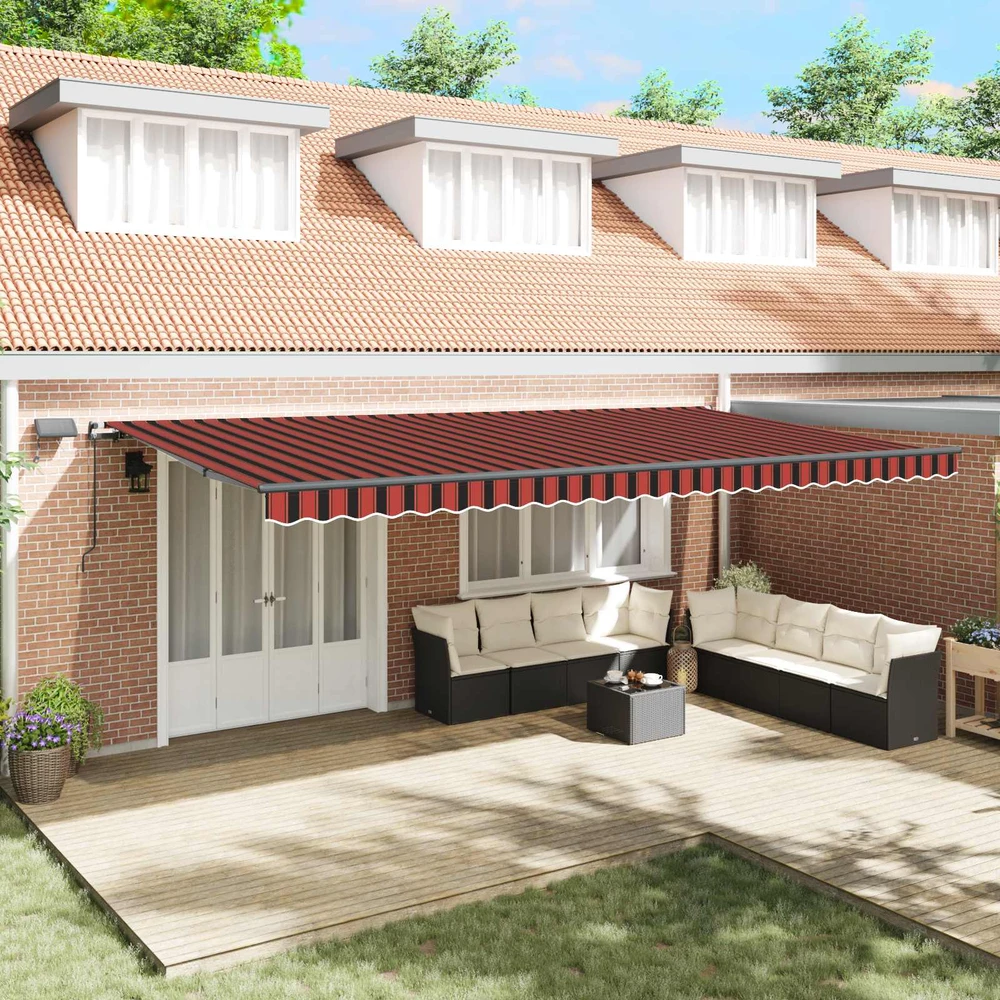 Ištraukiama markizė oranžinė ir ruda 600 × 300 cm