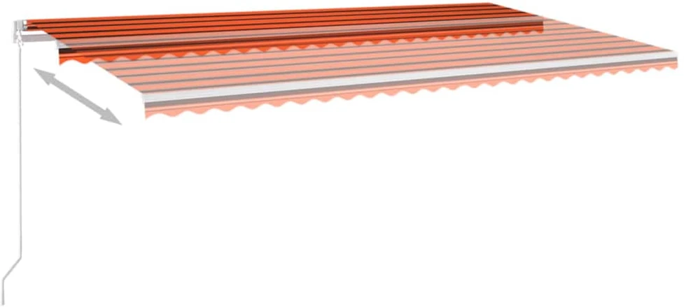 Rankiniu būdu ištraukiama markizė, oranžinė ir ruda, 600x350cm