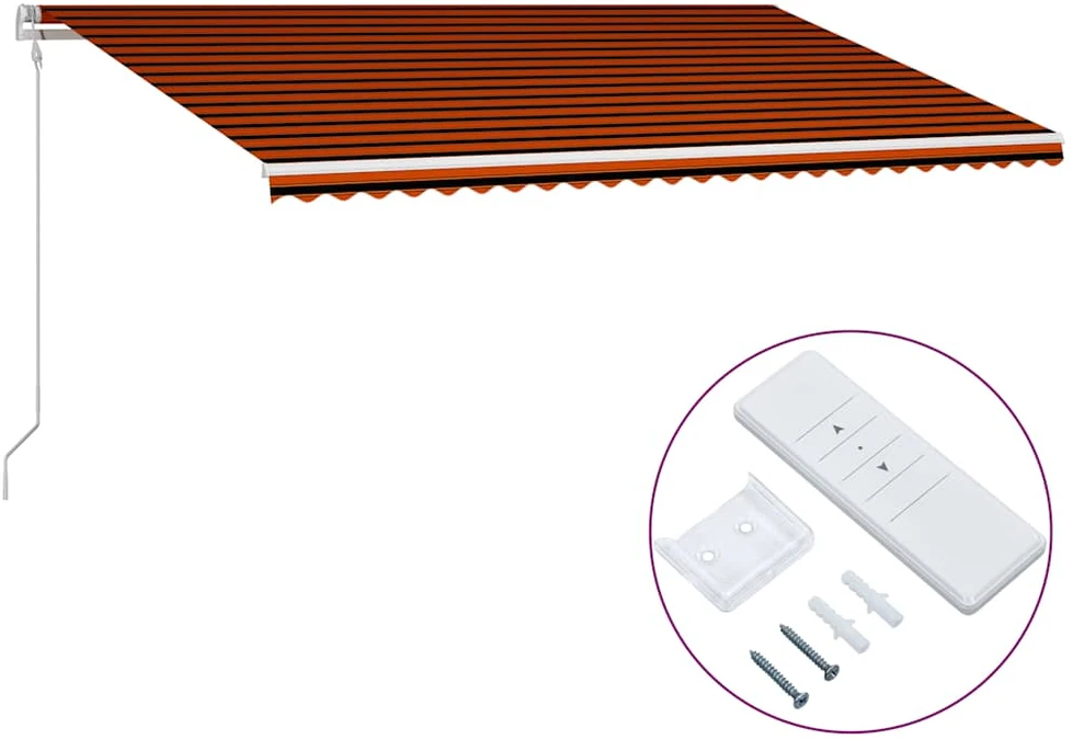 Ištraukiama markizė, oranžinė ir ruda, 600x300cm, automatinė