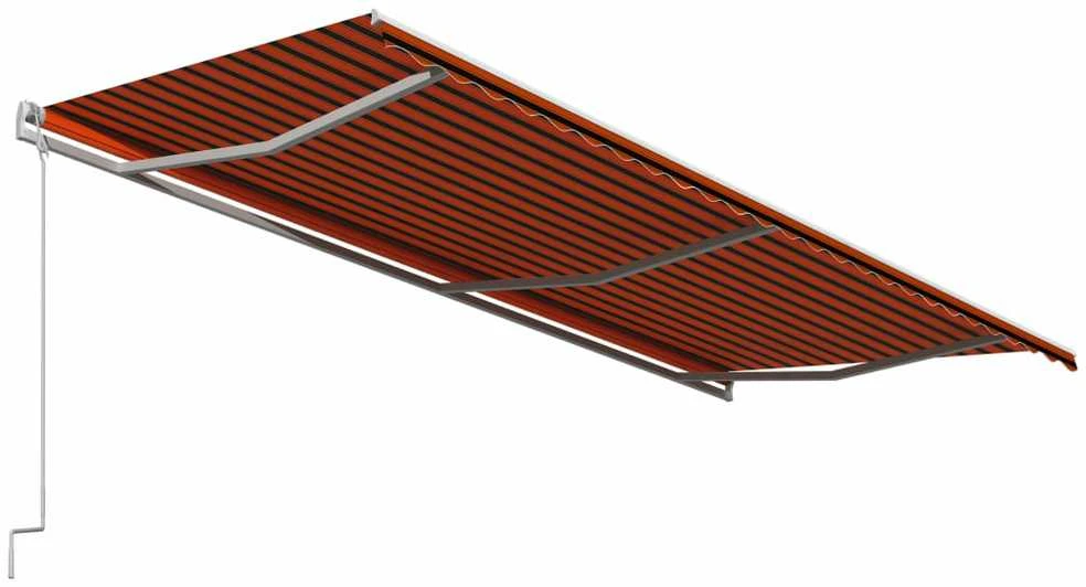 Ištraukiama markizė, oranžinė ir ruda, 600x300cm, automatinė