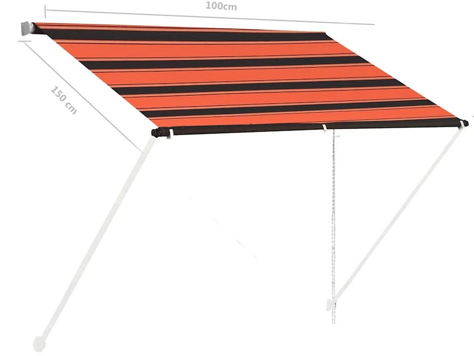 Ištraukiama markizė, oranžinės ir rudos spalvos, 100x150cm