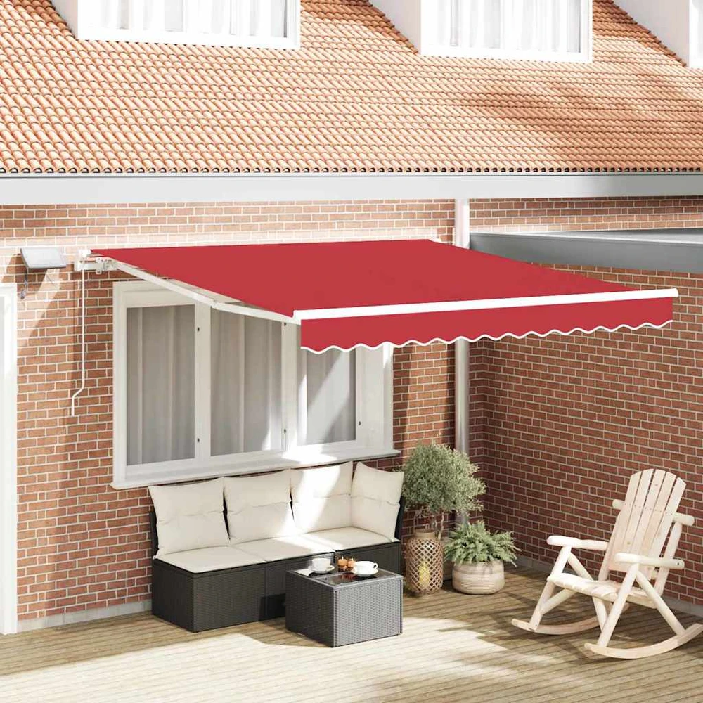 Ištraukiama markizė Raudona 300 x 250 cm Audinys ir aliuminis