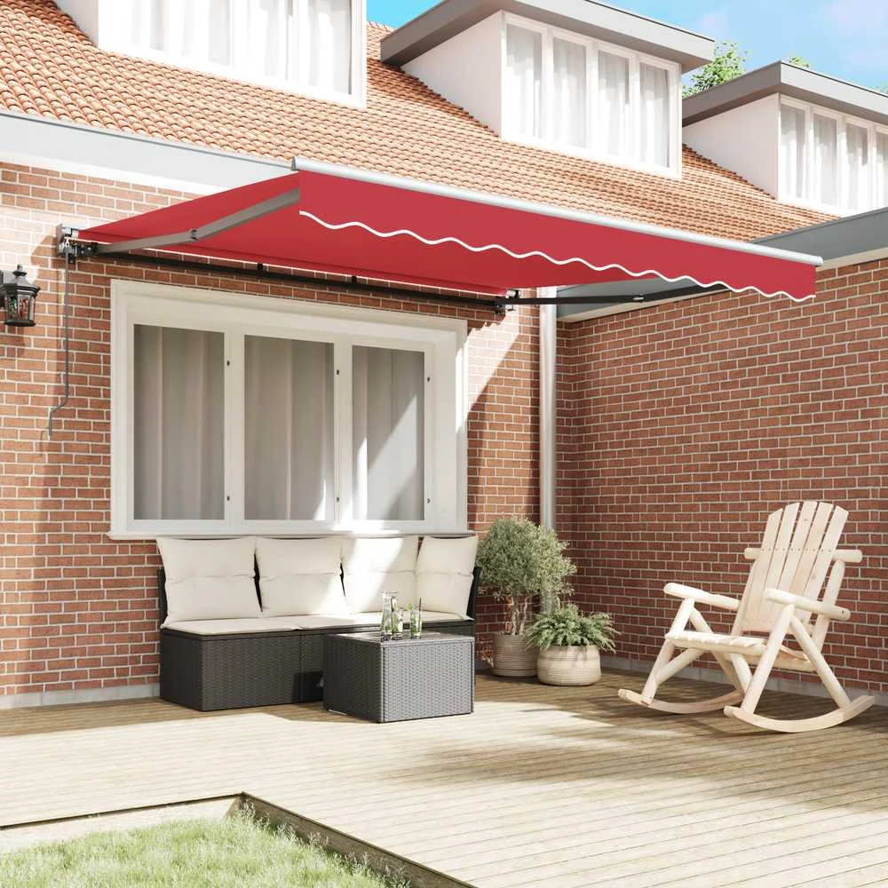 Markizės rėmas Raudona 350 x 250 cm Poliesteris su PU danga
