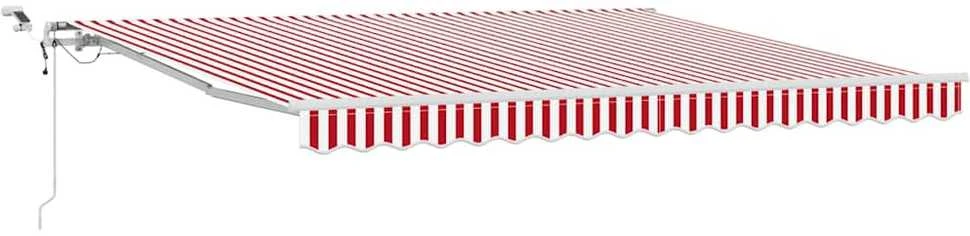 Ištraukiama markizė Raudona ir balta 400 × 350 cm Poliesteris