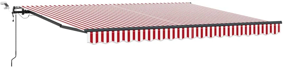 Ištraukiama markizė Raudona ir balta 400 × 350 cm Poliesteris