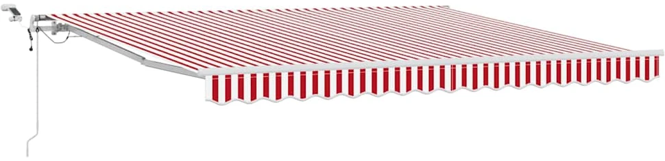 Ištraukiama markizė Raudona ir balta 400 × 350 cm Poliesteris