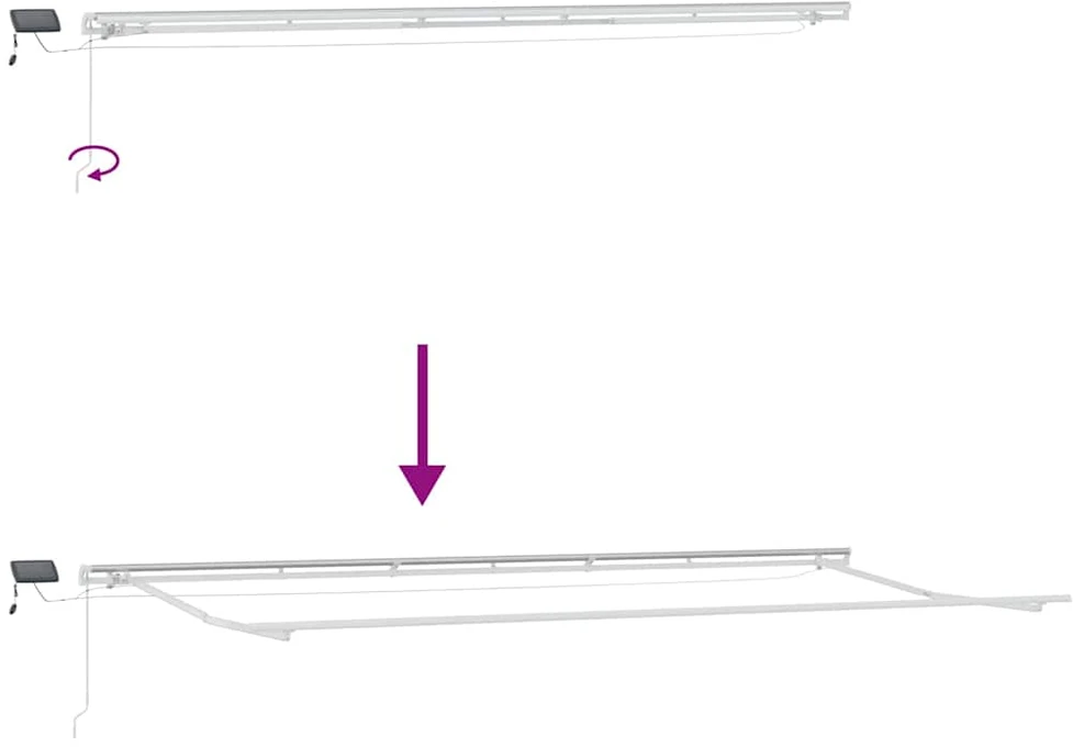 Ištraukiama markizė Raudona ir balta 600 × 300 cm