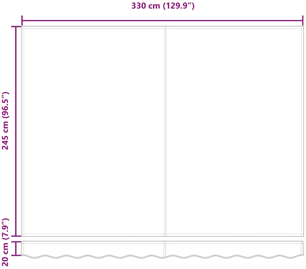 Ištraukiama markizė Smėlio 350 x 250 cm Audinys ir aliuminis