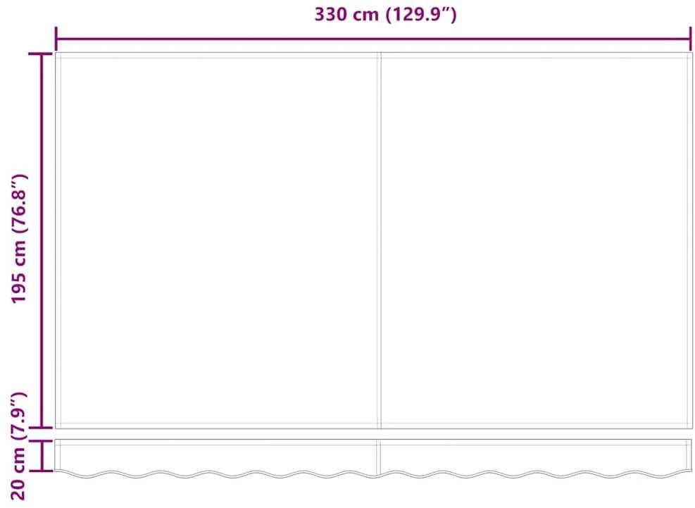 Markizės rėmas Smėlio 350 x 200 cm Poliesteris su PU danga