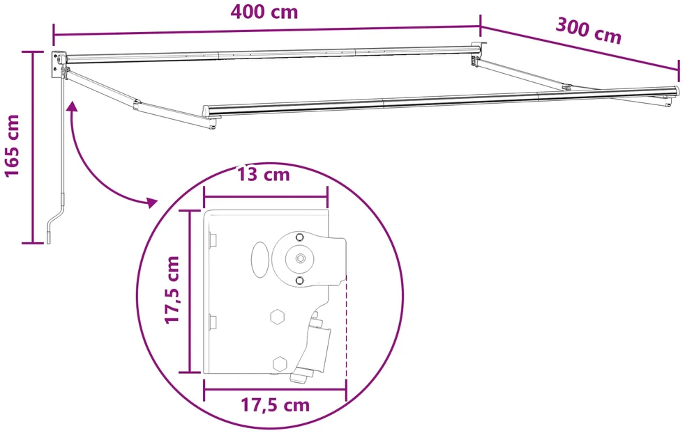 Ištraukiama markizė Smėlio 4 × 3 m