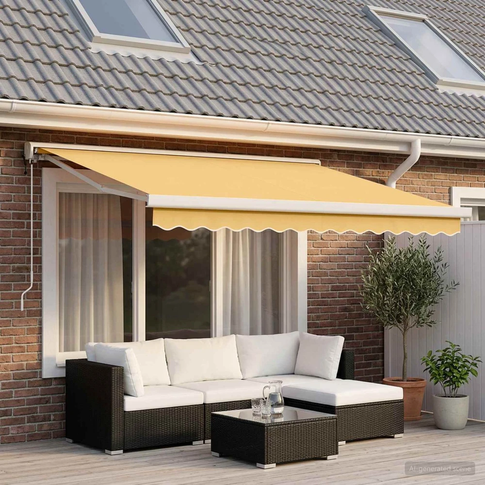Ištraukiama markizė Smėlio 450 × 300 cm Audinys ir metalas