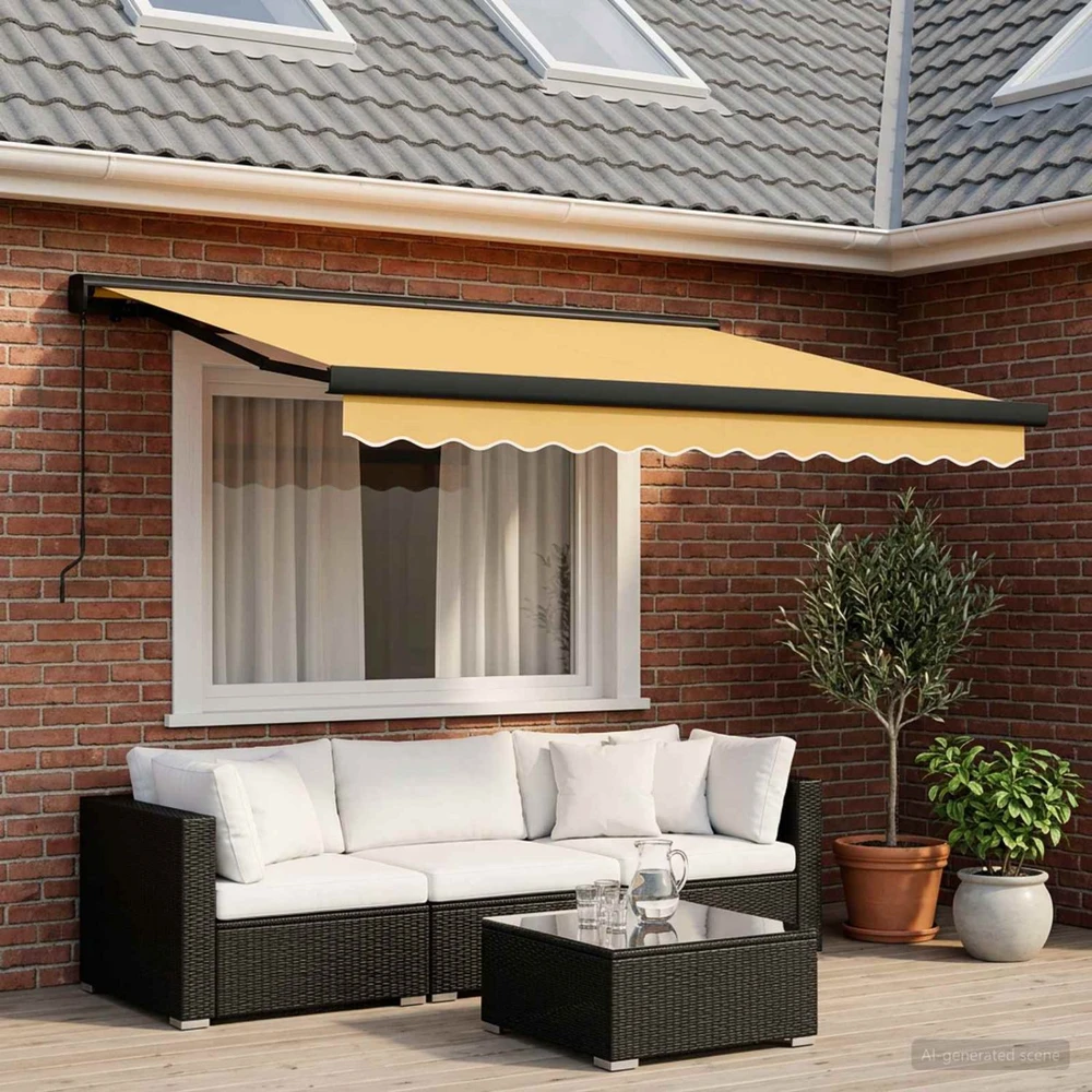 Ištraukiama markizė Smėlio 450 × 300 cm Audinys ir aliuminis