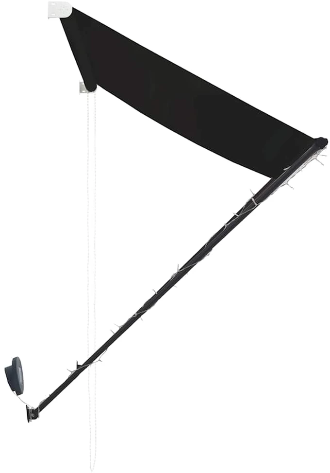 Ištraukiama markizė su LED, antracito spalvos, 250x150cm
