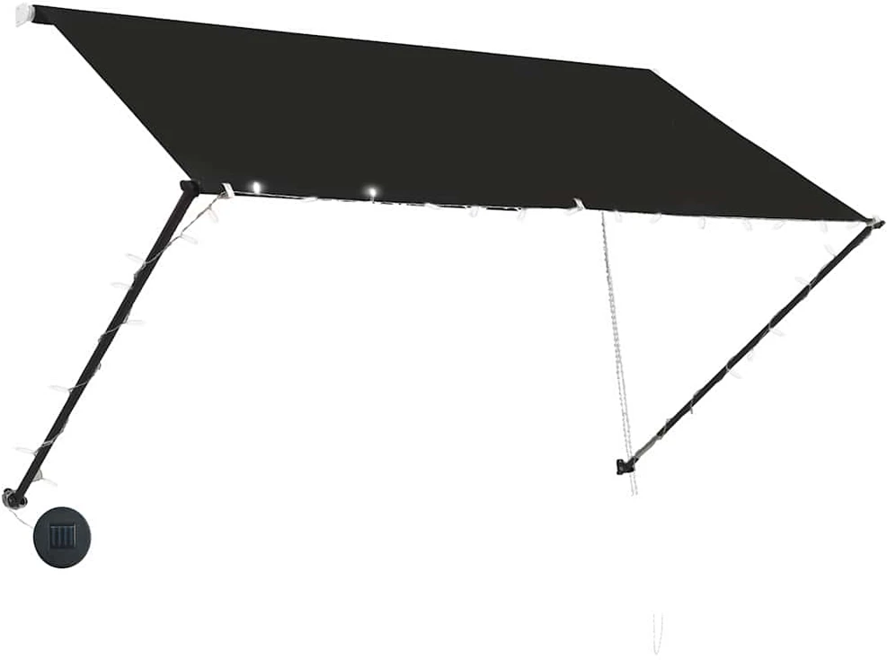 Ištraukiama markizė su LED, antracito spalvos, 250x150cm