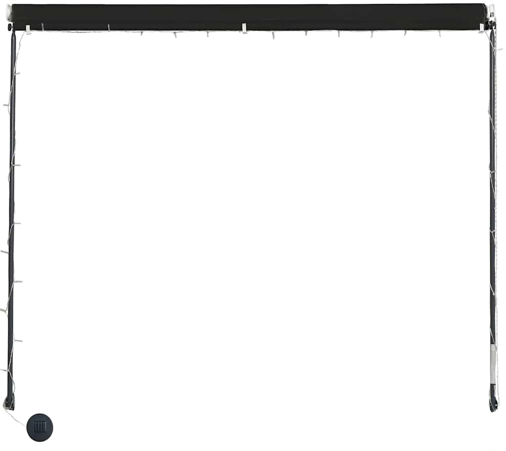 Ištraukiama markizė su LED, antracito spalvos, 300x150cm