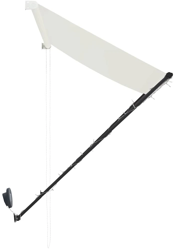Ištraukiama markizė su LED, kreminės spalvos, 350x150cm