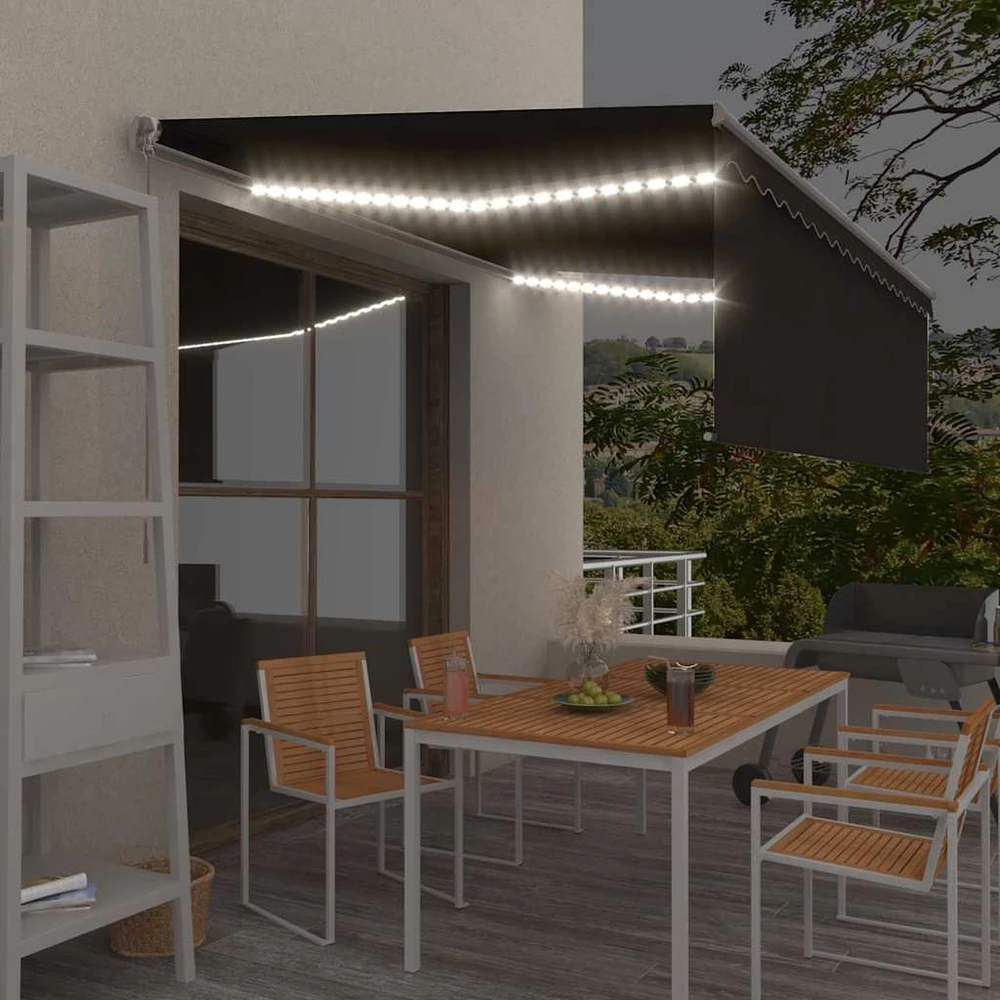Ištraukiama markizė su uždanga/LED, antracito, 4,5x3m