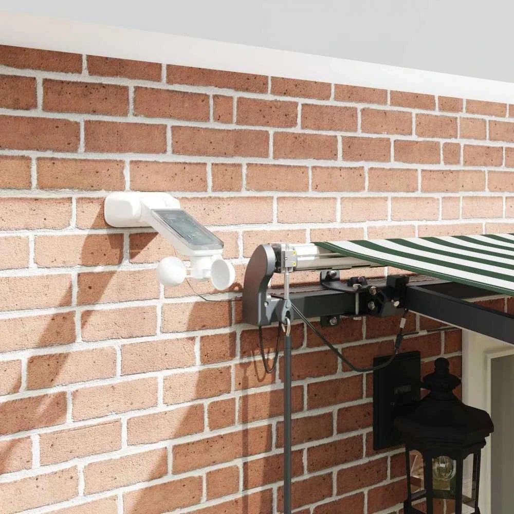 Ištraukiama markizė Žalia ir balta 500 × 350 cm Poliesteris