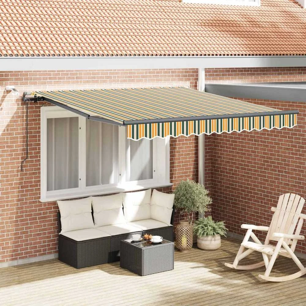 Ištraukiama markizė Žalia ir geltona 300 x 250 cm Poliesteris