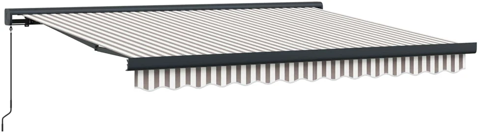 Ištraukiama markizė Šviesiai pilka ir balta. 350 x 250 cm