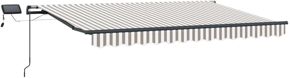 Ištraukiama markizė Šviesiai pilka ir balta. 450 × 350 cm