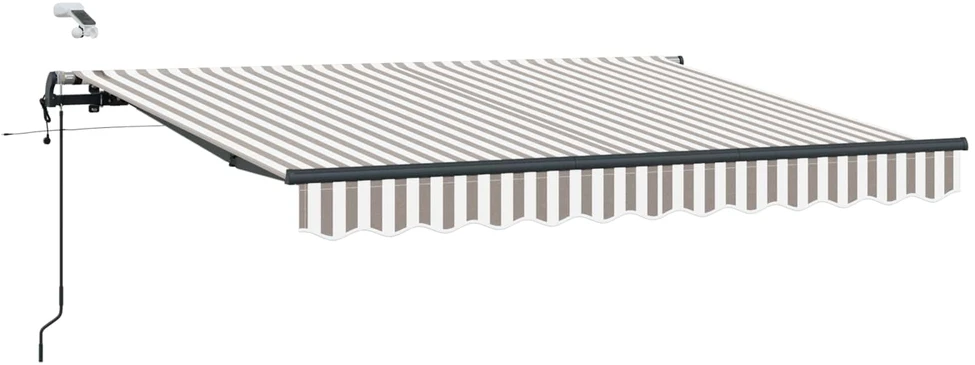 Ištraukiama markizė Šviesiai pilka ir balta. 450 × 350 cm