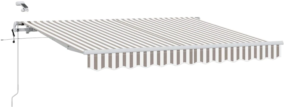 Ištraukiama markizė Šviesiai pilka ir balta. 450 × 350 cm
