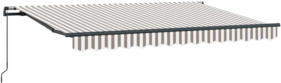 Ištraukiama markizė Šviesiai pilka ir balta. 450 × 350 cm