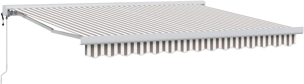 Ištraukiama markizė Šviesiai pilka ir balta. 450 × 300 cm