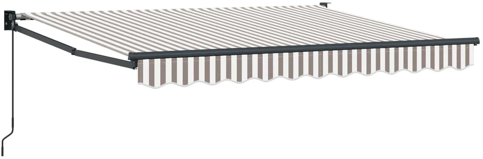 Ištraukiama markizė Šviesiai pilka ir balta. 4 × 3 m