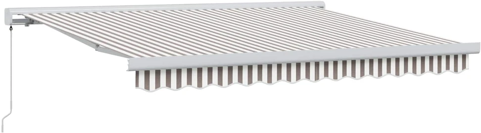 Ištraukiama markizė Šviesiai pilka ir balta. 500 × 300 cm